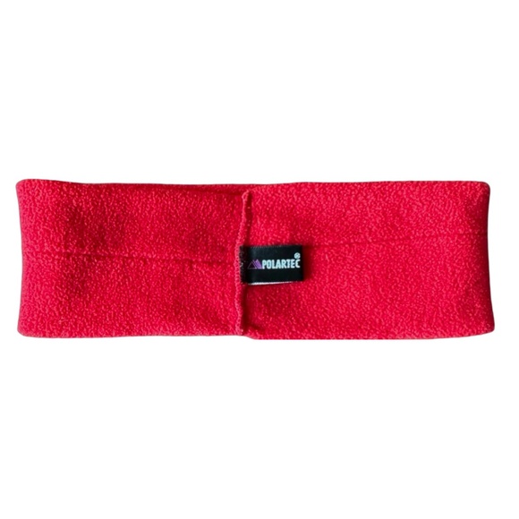 POLARTEC Red Fleece Headband One Size Fits Most Logo - Picture 2 of 3